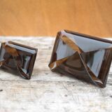 Vintage smoked plexiglass letter holder, mail holder and card holder