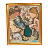 Original Swedish Oil on Canvas – "Family" by Gösta Falck – Signed – Vintage and Framed