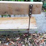 wood metal garden bench