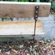 wooden and metal garden bench