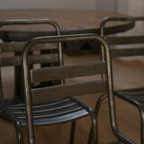 Set of 8 stackable 1950 metal chairs