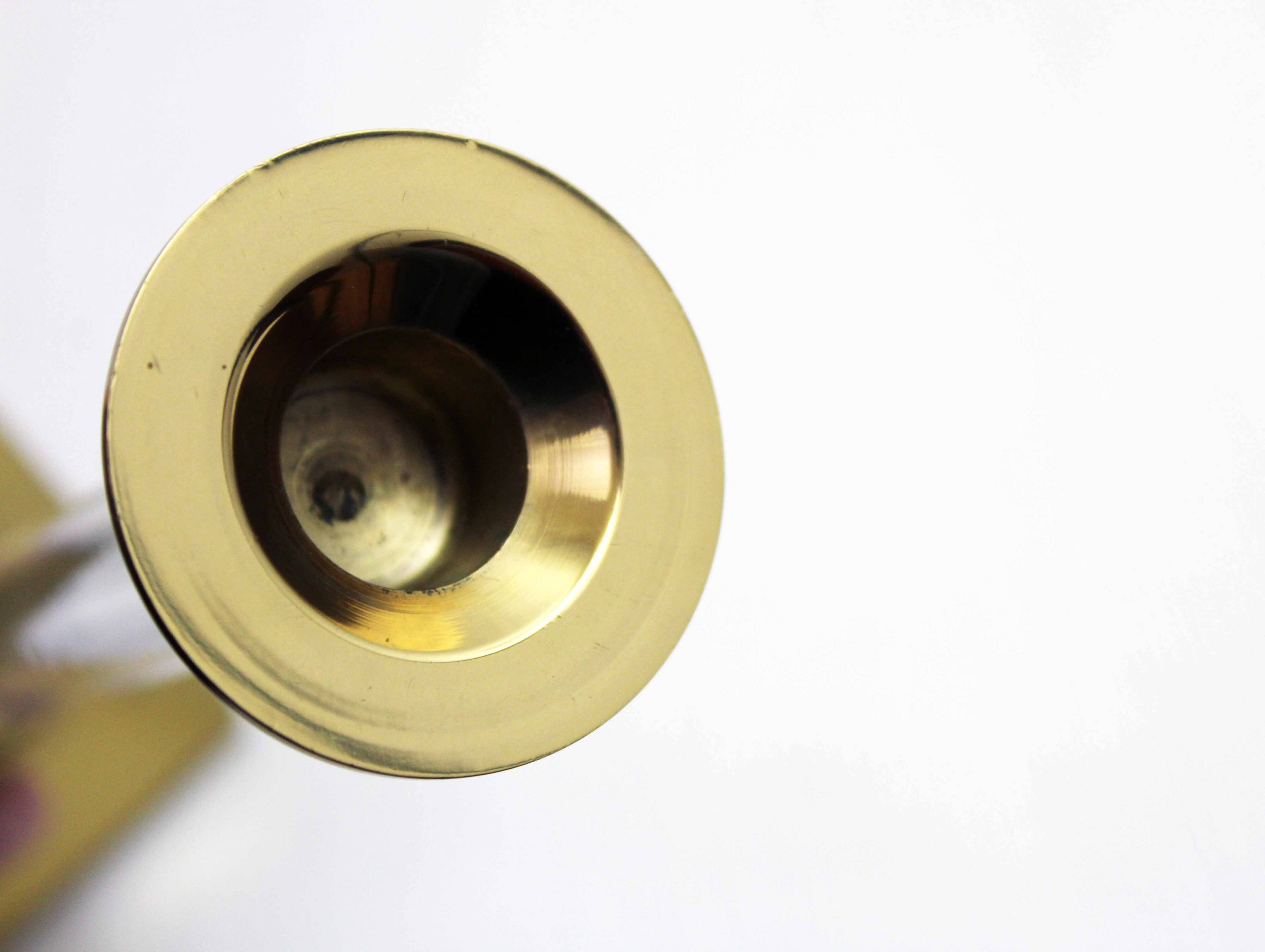 Lucite and brass candle holder 1970