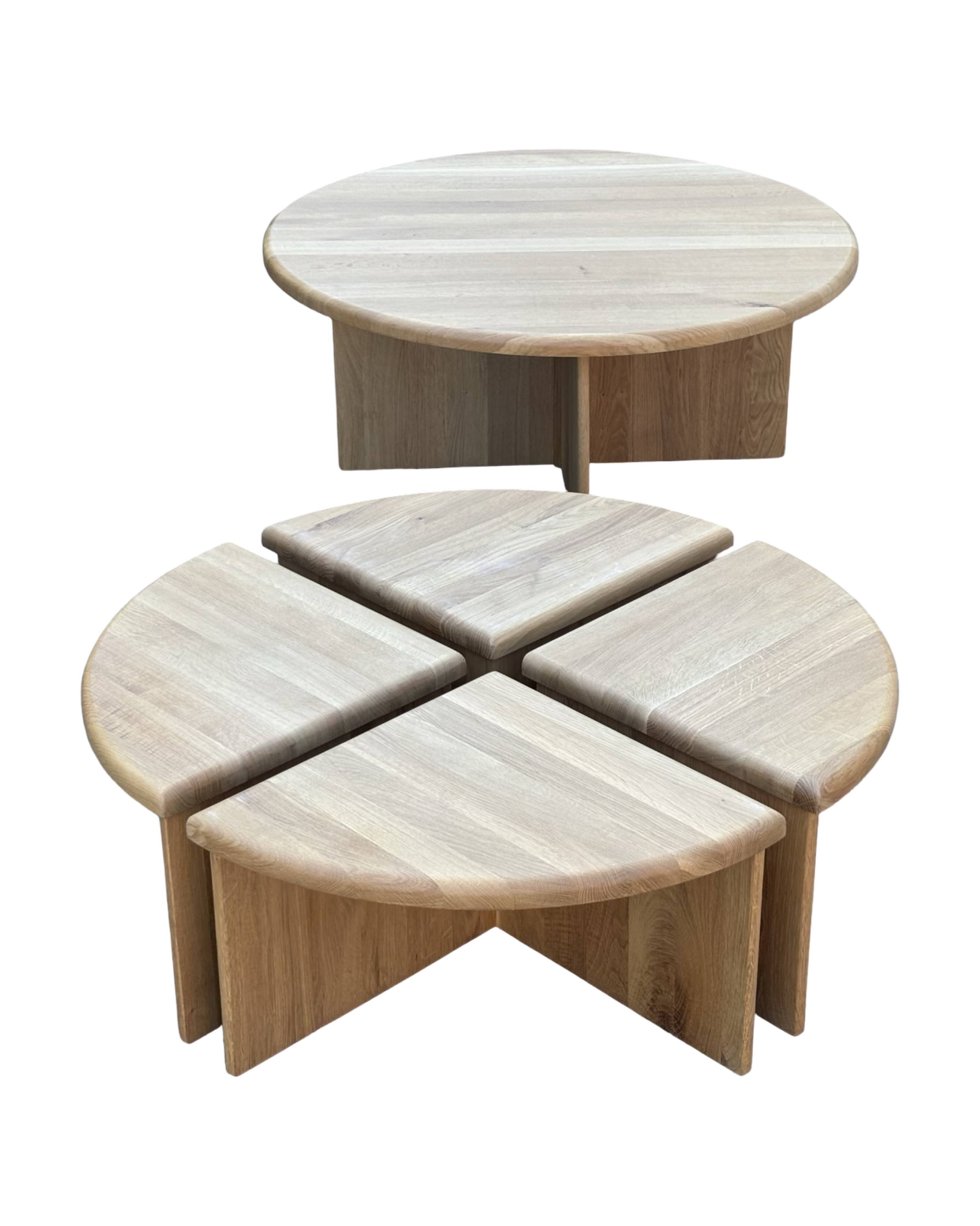 Vintage coffee table with side tables 80s design