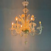 Venetian chandelier in gilded Murano glass, circa 1950