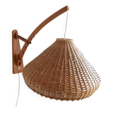 Adjustable wooden wall lamp 1960s by Pokrok Žilina, Czechoslovakia.