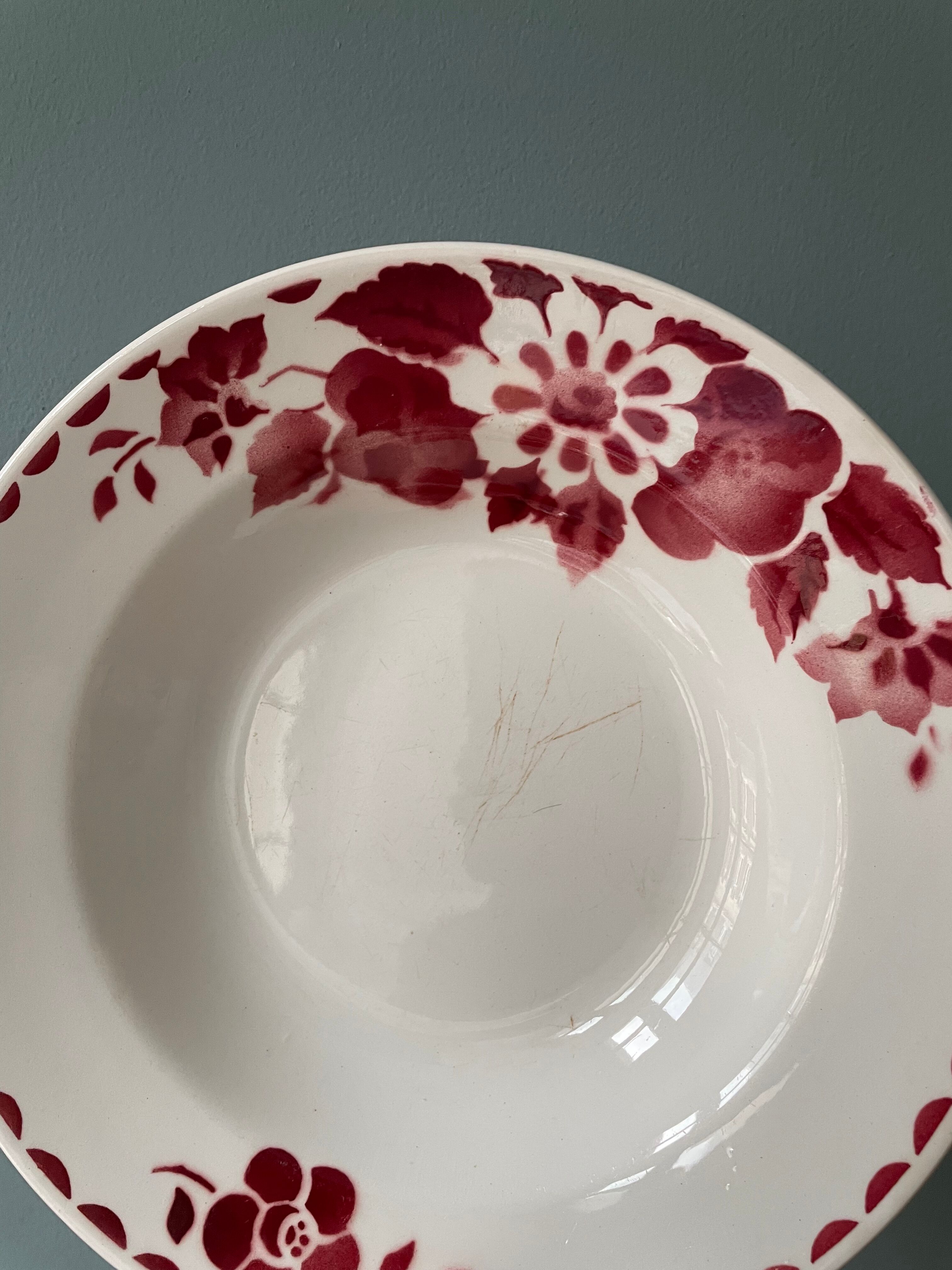 Set of 11 hollow plates Céranord St Amand model Jane