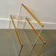 80s Plexiglas and brass magazine rack
