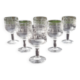 Old guilloche glasses set of 6