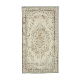 Tapis beige anatolien unique en son genre tissé à la main 174 cm x 324 cm - 24980