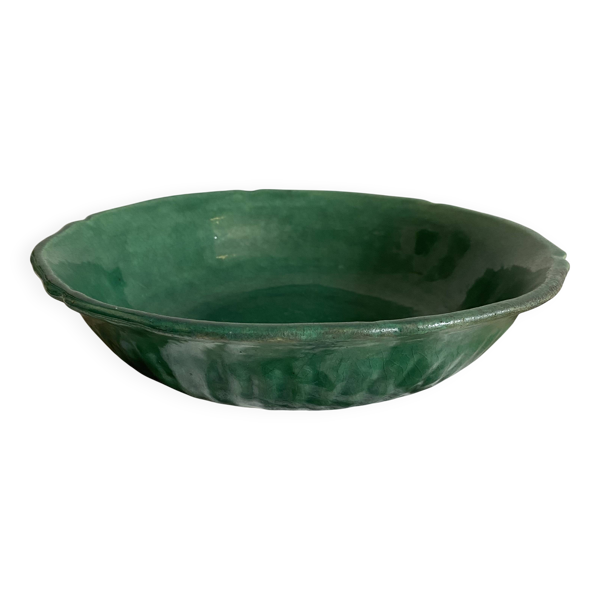 Saladier, coupe à fruits en céramique verte