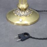 1930s Secession brass and glass dual desk lamp, Czechoslovakia