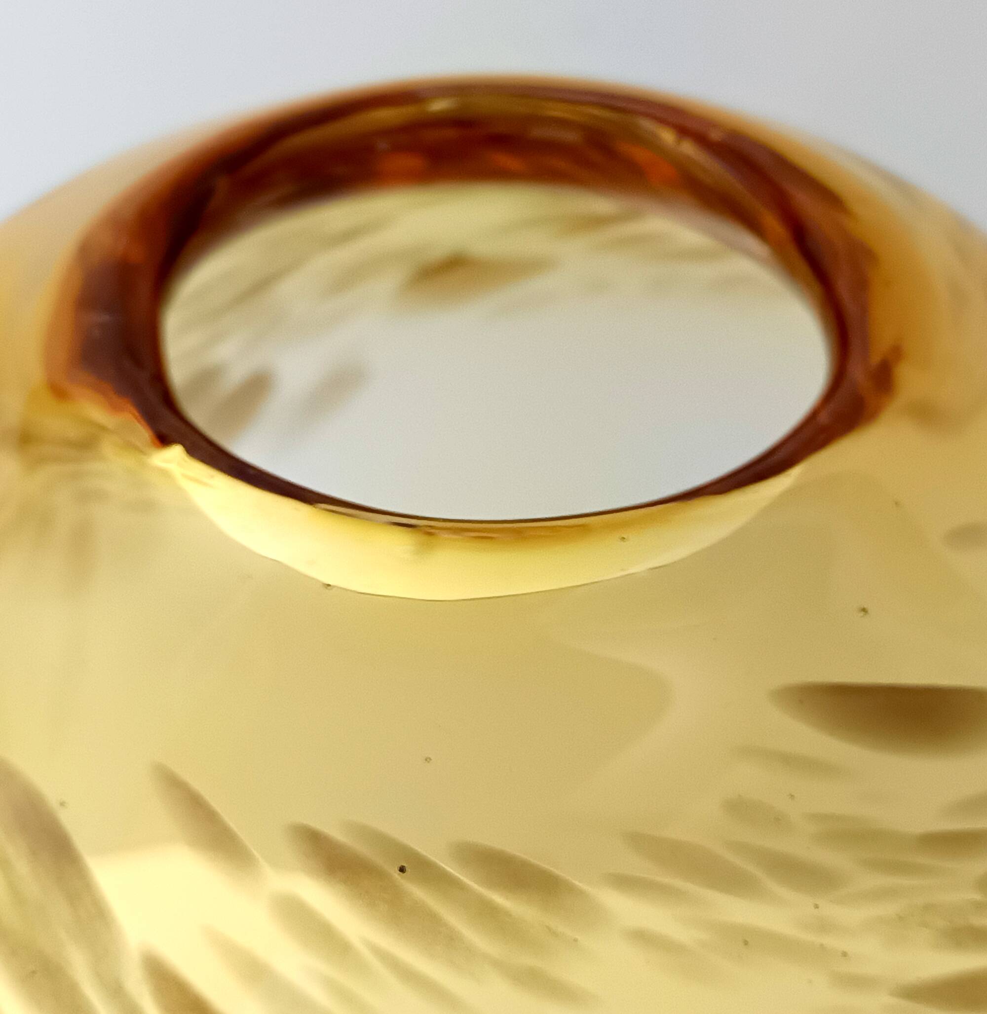 Straw Colored Murano Glass Vase attr. to Fratelli Toso with Aventurine