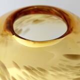 Straw Colored Murano Glass Vase attr. to Fratelli Toso with Aventurine