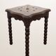Oak stool with beaded spool legs