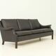 Aage Christiansen three-seater sofa in dark brown leather, 1960s
