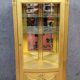 Louis XVI style corner bookcase display case in gilded wood circa 1880-1900