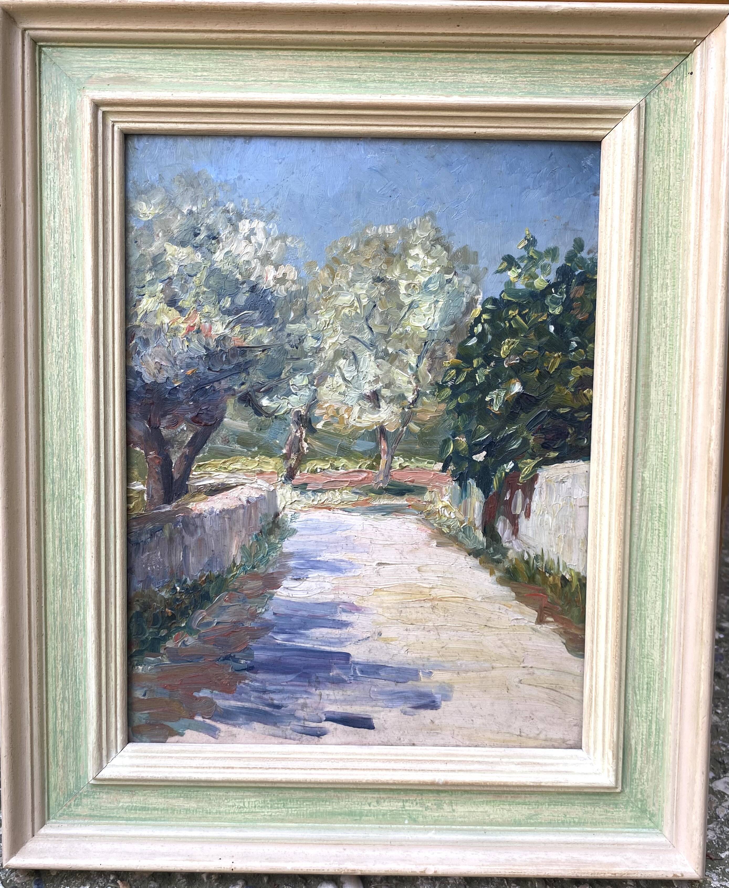 Framed oil painting "Provençal landscape"