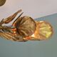 Large brutalist brass chandelier with floral decoration, 1970s.