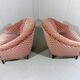 Ensemble de 2 fauteuils club en velours rose années 1950
