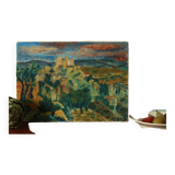 Vintage oil painting landscape