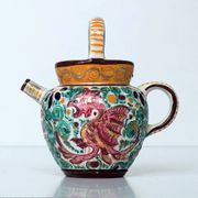 Cruche Pot Faïence - décor dragon - Motifs tourbillonnants et créatures fantastiques - Masse frères