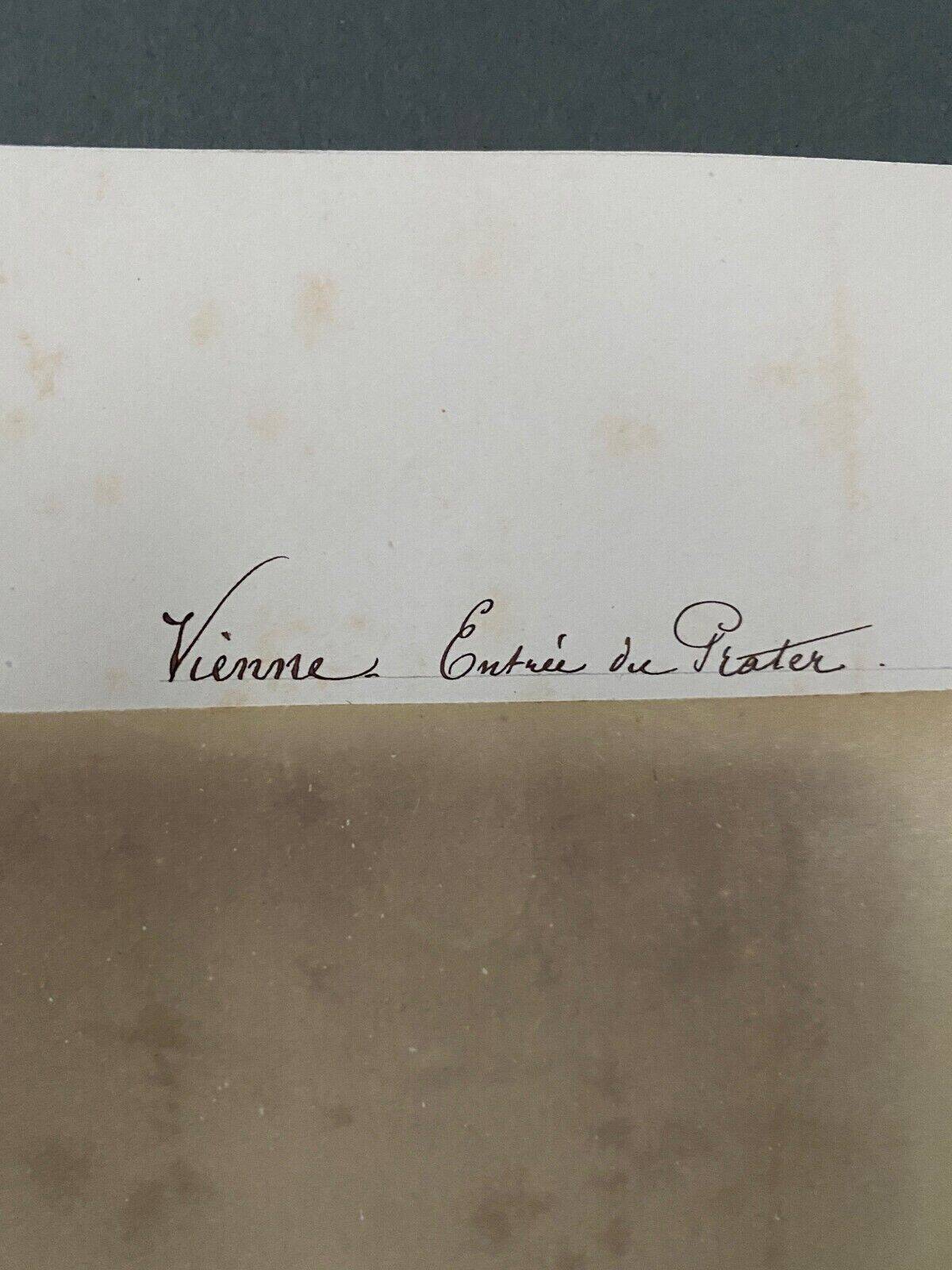 Photo Vienna Entrance to the Prater 19th century albumen laminated cardboard