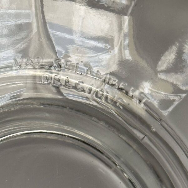 Coupe à Fruits en Cristal Val Saint Lambert   Bordure en Argent   Art Déco