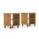 Wooden bedside tables, 1970s, set of 2