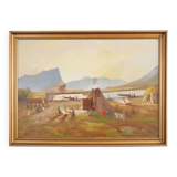 Peinture « The Riverside Camp », design scandinave, 19e siècle, de Vilhelm Oskar Engström