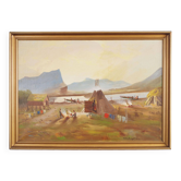 Painting „The Riverside Camp”, Scandinavian design, 19th century, by Vilhelm Oskar Engström