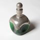 Art Nouveau Green Glass Decanter with Pewter Elements / France / 1960s