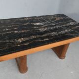 Table de salle à manger 1940 palissandre plateau en portor