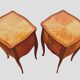 Suite of two Louis XV style bedside tables in mahogany and rosewood 20th century