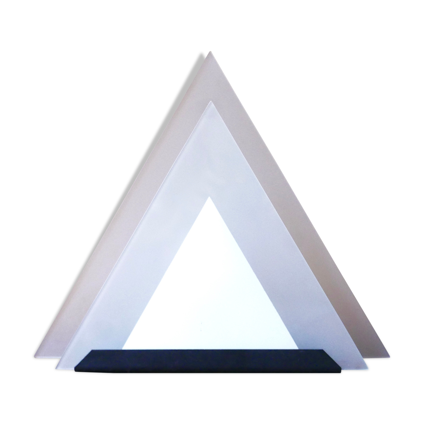 Lampe pyramide en verre années 80