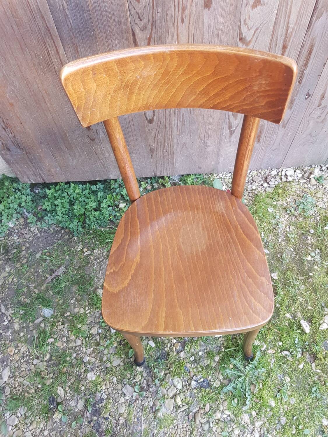 Old vintage Baumann style bistro chair in wood