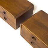 Vintage Danish mid-century floating wall-hung nightstands