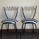 Pair of post-modern striped chairs, Italian work by Gio Ponti.