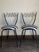 Pair of post-modern striped chairs, Italian work by Gio Ponti.
