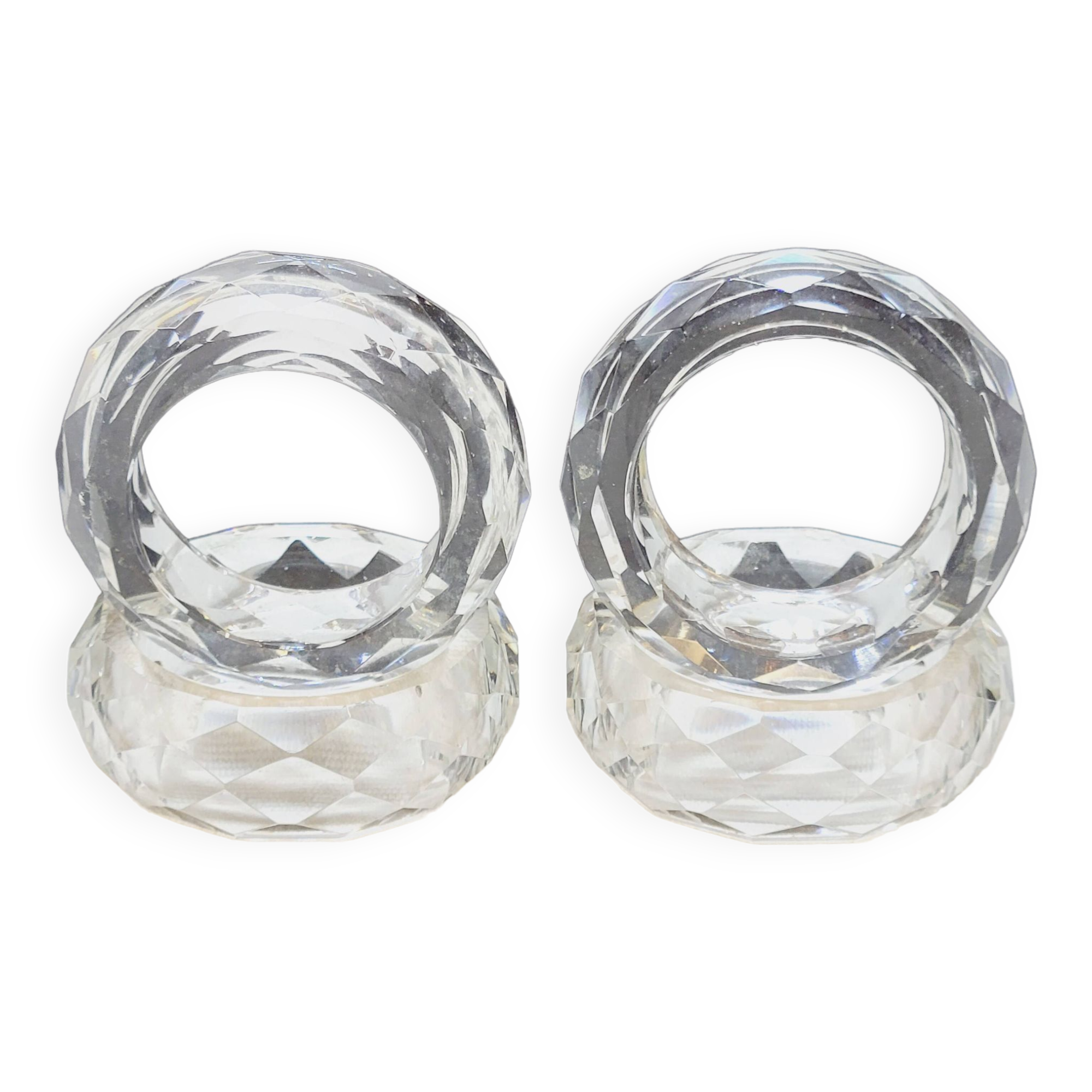 4 Ronds De Serviette En Cristal