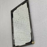 Black metal and brass mirror with gunmetal finish