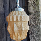 Old suspension, Art Deco period in silver metal and Clichy glass