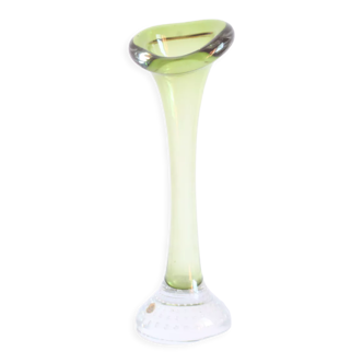 Aseda Bo Borgstrom bud vase in green handblown glass, 1960s