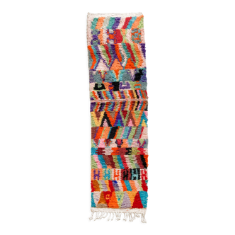 Tapis berbère marocain Boujaad couloir à motifs multicolores 277x78cm