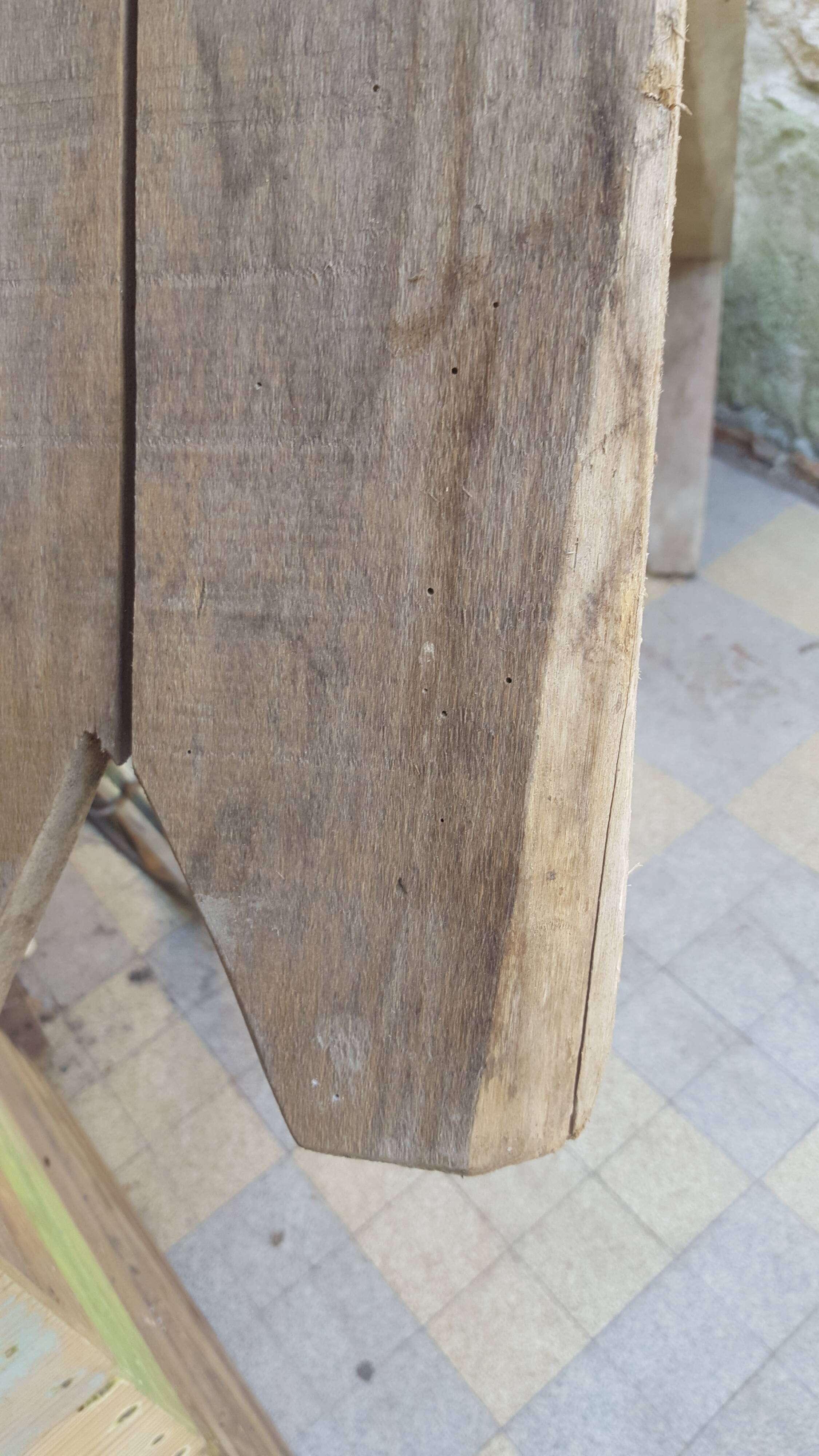 Raw light wood bench