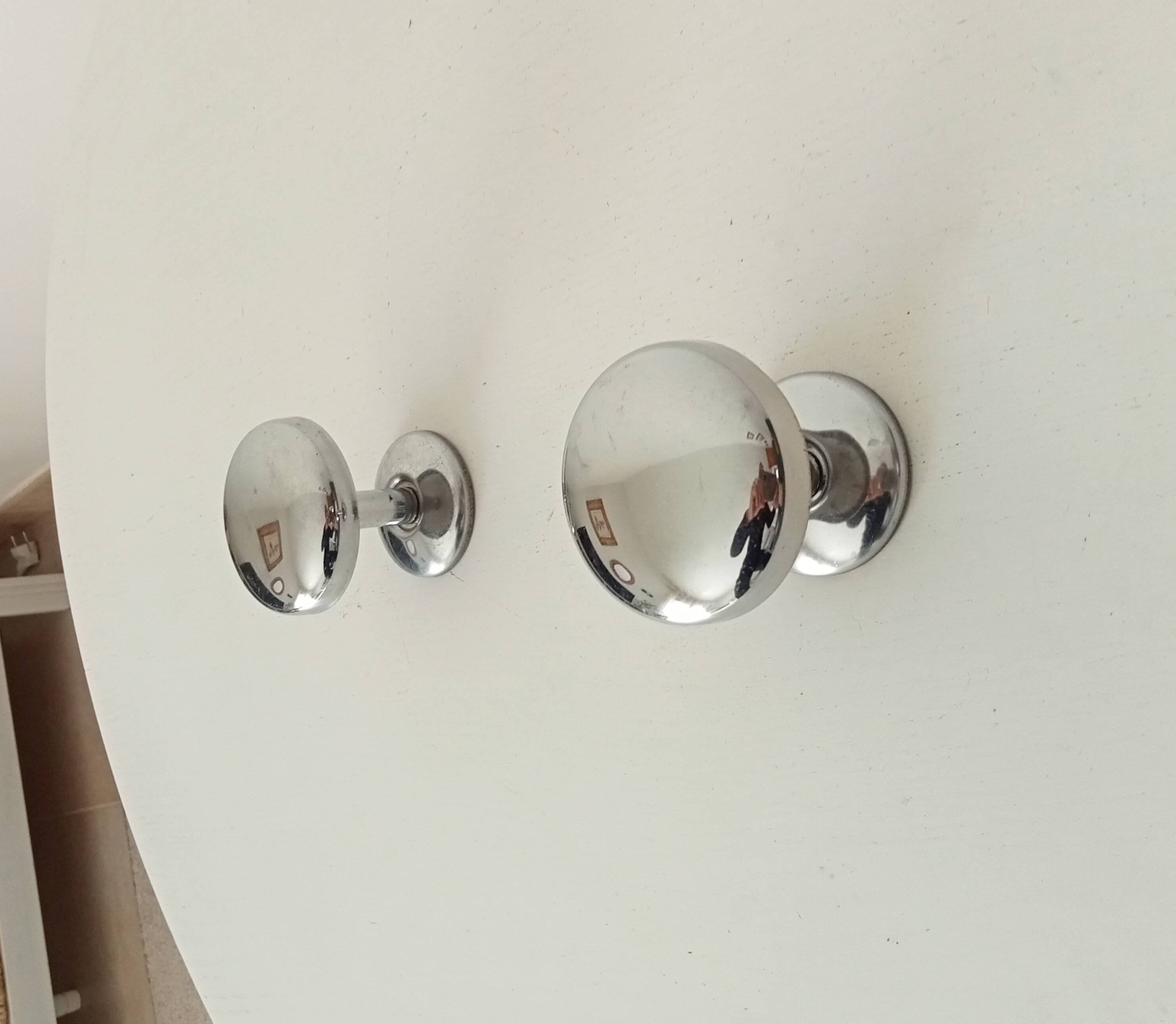 Pair of vintage chrome coat hooks from the 70s