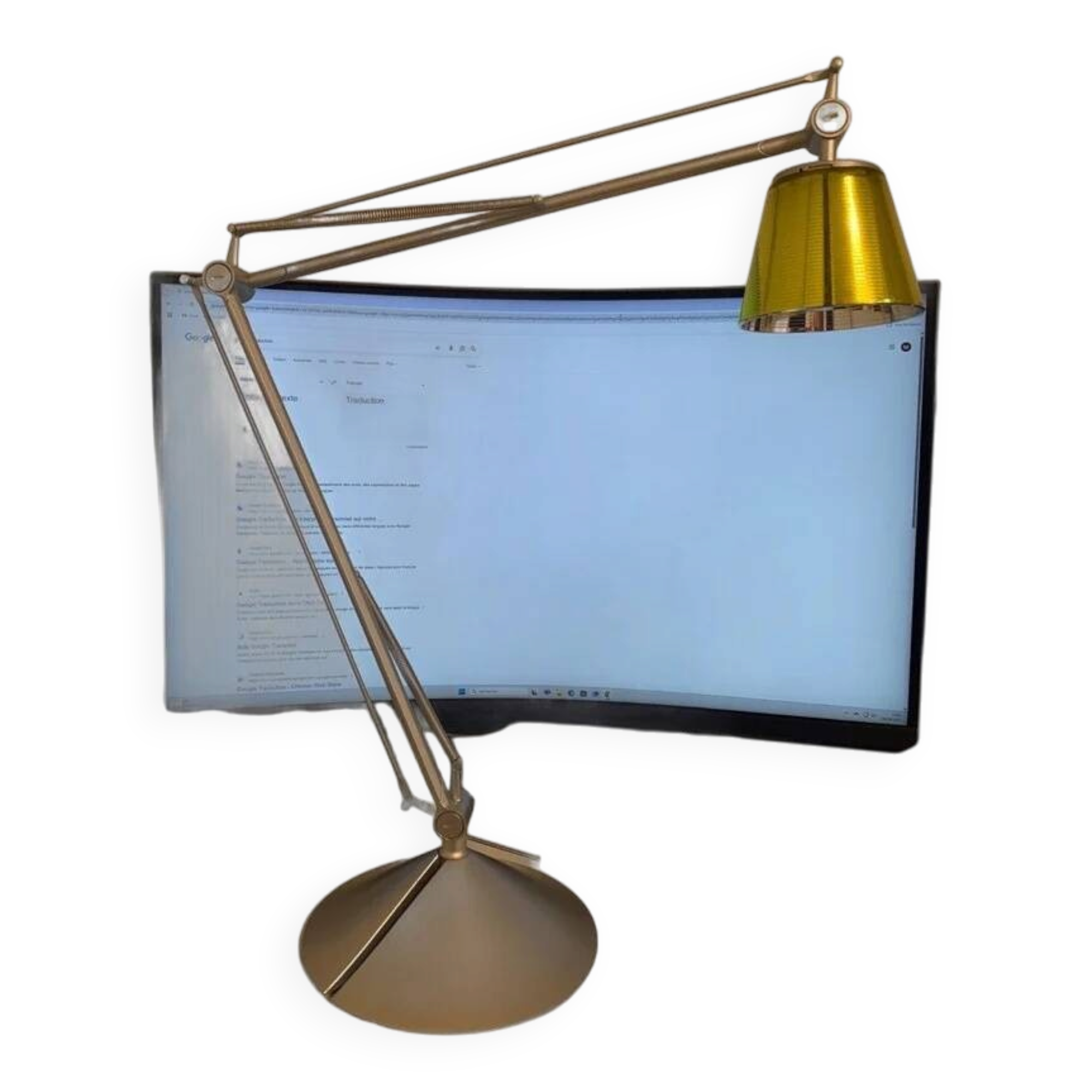 Philippe Starck Archimoon K lamp for Flos 1998 with yellow shade.