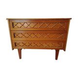 Wood and rattan dresser, 60s