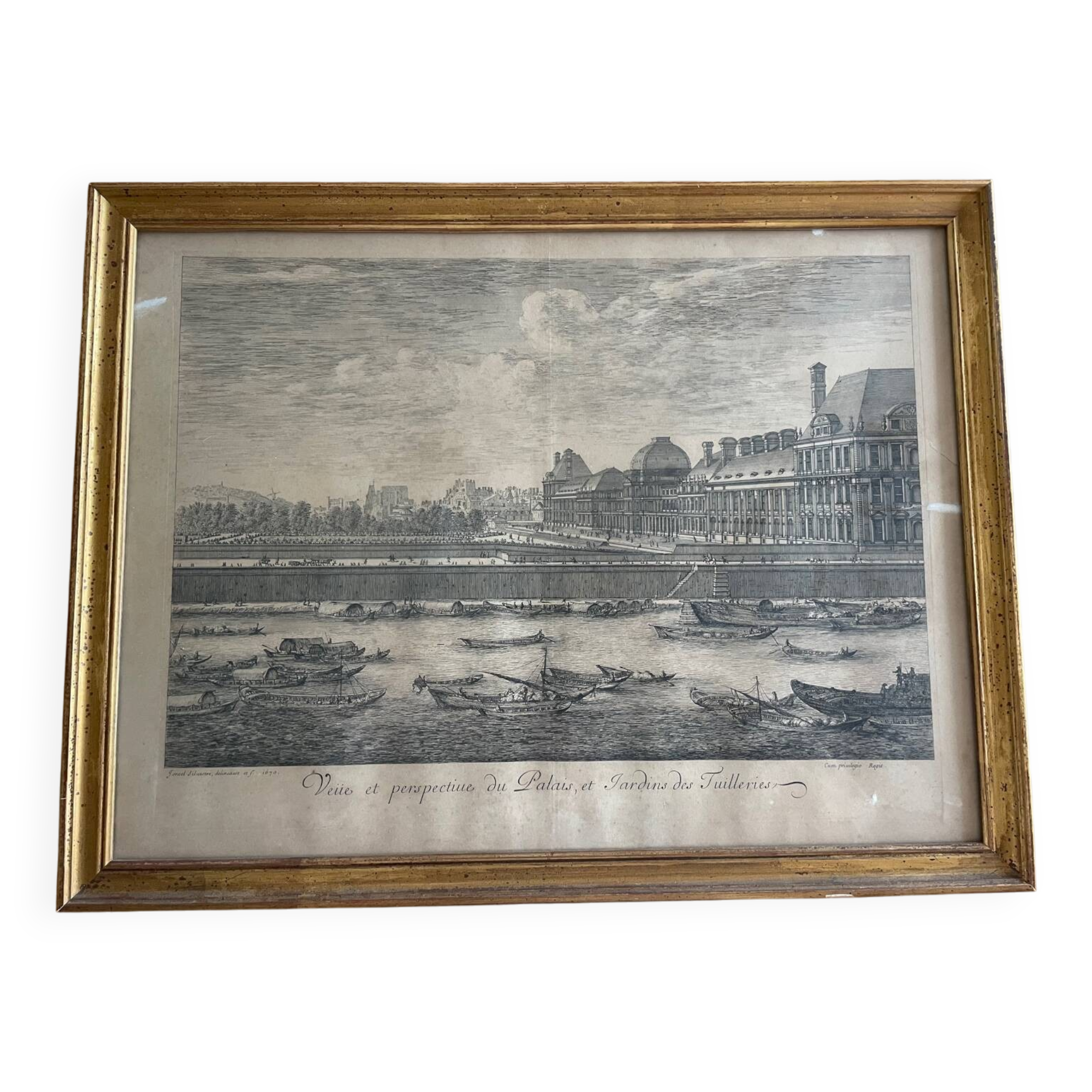 Antique engraving of the Tuileries Palace