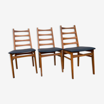 Lot de 3 anciennes chaises scandinaves, années 60