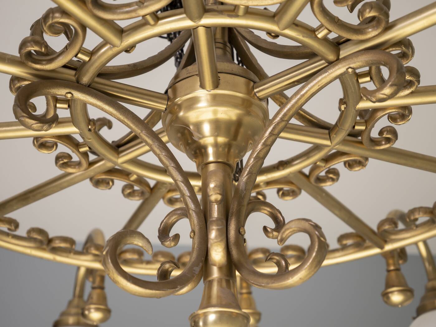 Decorative brass chandelier, 1980s